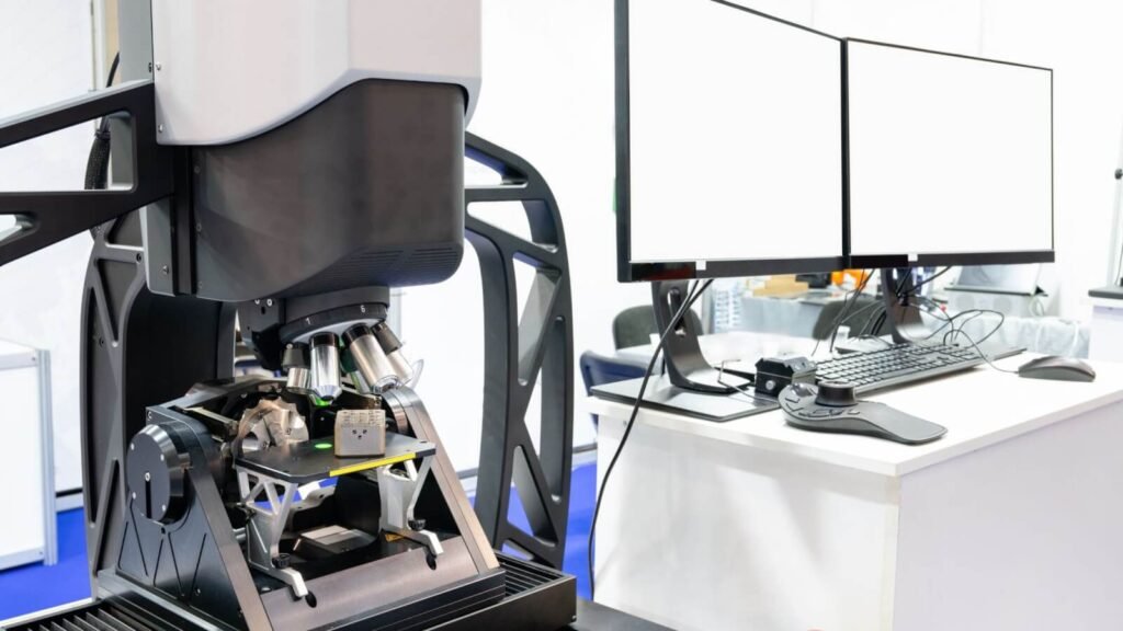 Advanced quality inspection station for industrial Components Manufacturing and Fabrication at Vaani Industries.