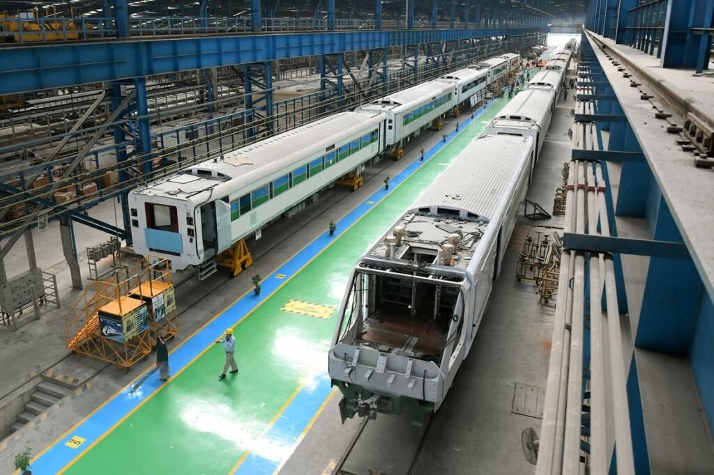 High-capacity assembly line at ICF Chennai (Integral Coach Factory) producing high-speed Precision Defence & Railway Components.
