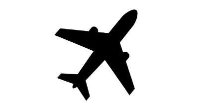 A clean black-and-white airplane silhouette icon representing the Aerospace Subassemblies and precision engineering division.