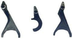 A set of high-strength gear shifter Forks, representing essential Agricultural Components manufactured with Precision Engineering for smooth transmission in farming tractors.