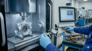CNC machining process producing Precision Components for aerospace and defence applications