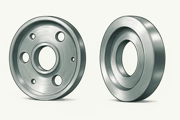 Here is the updated content, seamlessly integrating your primary keyword while maintaining the technical focus on Precision Engineering. "Highly accurate Railway Components, such as these metal centering discs for rail bogie systems, showcase a specialized Brake Head attachment featuring precise circular machining.