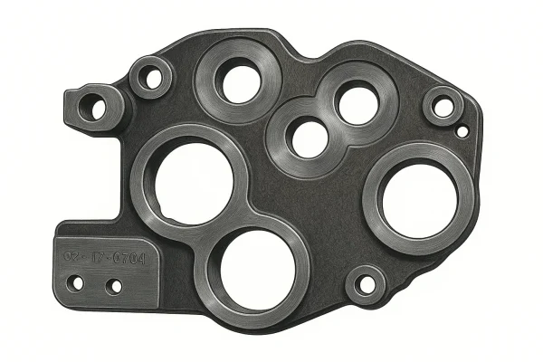 A precision-machined Intermediate Transmission Plate, showcasing high-standard Precision Engineering as a vital component among our durable Agricultural Components for heavy-duty tractor transmissions.